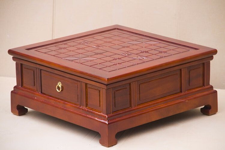 协哲 实木中国象棋桌家用桌棋盘桌可拆卸桌面双抽屉围棋桌 实木整桌60