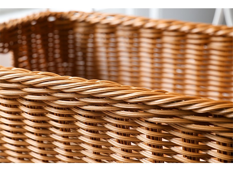 收纳筐玩具篓子塑料收纳篓洗衣篮子 新款中间花纹编织40*40cm【图片