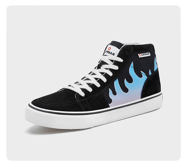 airwalk男士高帮休闲鞋男鞋学生板鞋帆布鞋百搭春秋季新款预售黑色42