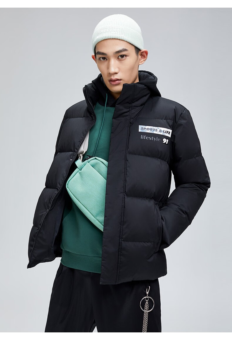 安踏羽绒服男潮牌2020冬季新品男装要疯立领短款保暖羽绒外套时尚运动