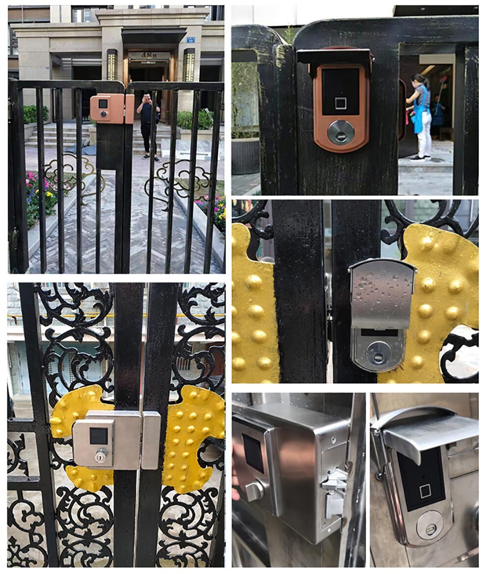 坚甲卫士庭院门防水指纹锁带app户外防雨智能锁别墅门电子锁防水刷卡