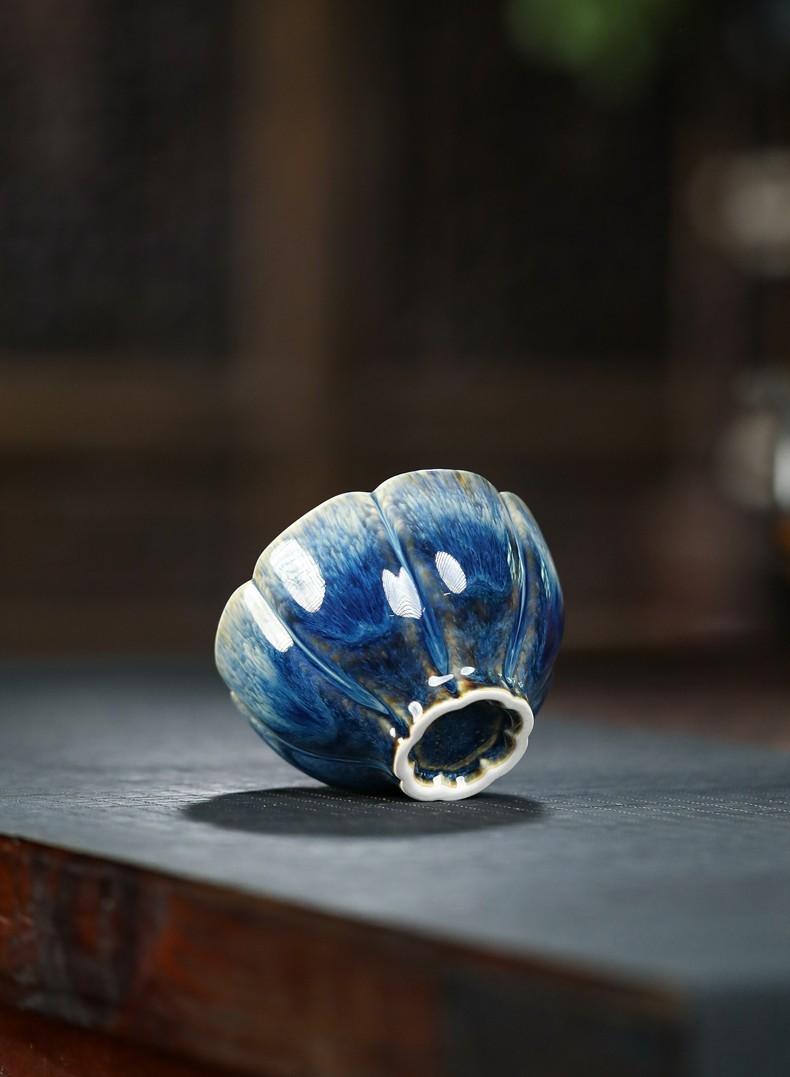 赵氏恒玺陶瓷茶杯品茗杯宜兴天目涂好莲花盏办公品茶客杯高档功夫茶具