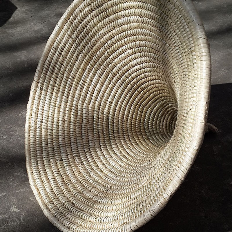 纯手工草锅盖云南十八怪草帽当锅盖蒸汽柴火灶缸盖顶饰灯罩墙饰直径32