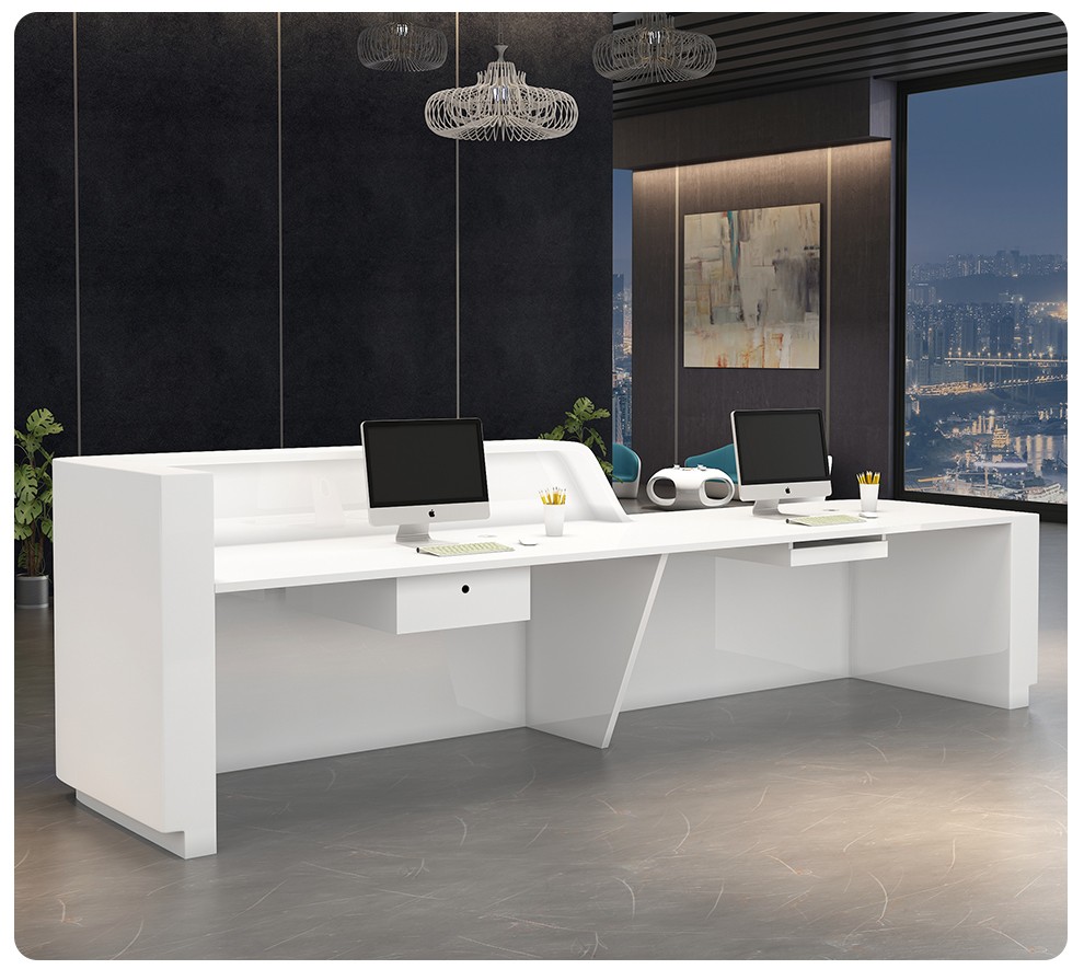 嘉航公司烤漆前台时尚简约现代异形接待台咨询前台宾馆创意迎宾收银桌