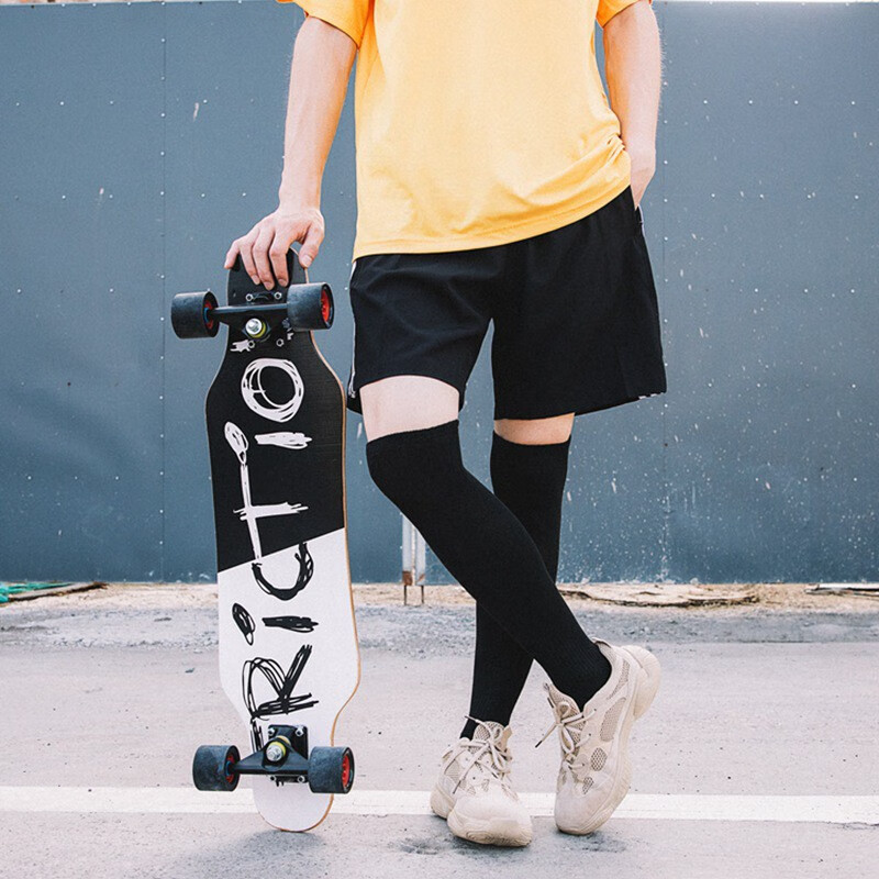 【2双】男士长筒袜子纯色过膝袜高筒足球运动袜毛巾底长袜子 藏青长筒