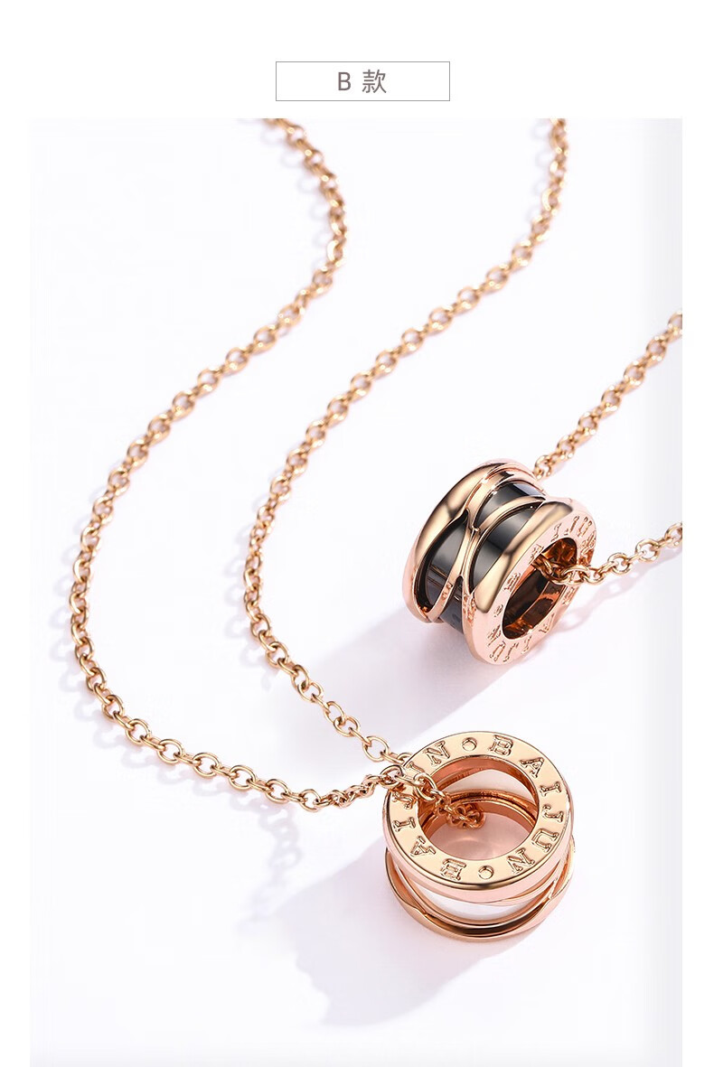 劳拉图laolatu品牌小蛮腰项链女潮网红轻奢小众简约气质玫瑰金陶瓷