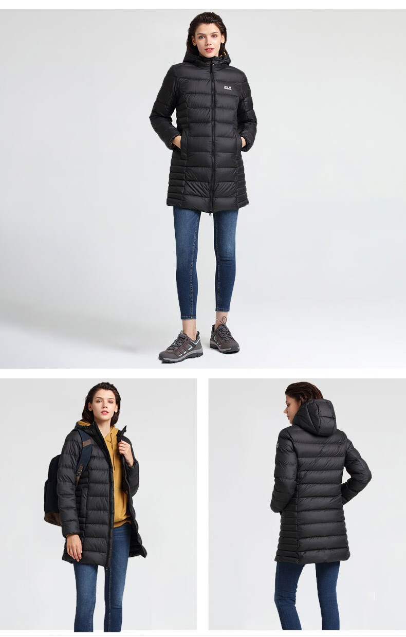 jackwolfskin狼爪官方羽绒服女春季新品户外保暖600蓬鹅绒长款羽绒服