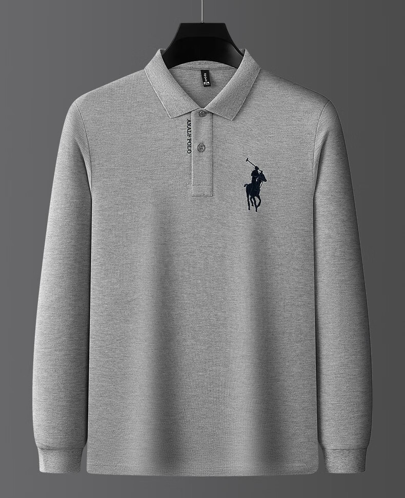 master polo 88保罗polo衫男长袖大马标商务休闲中年翻领马球男装