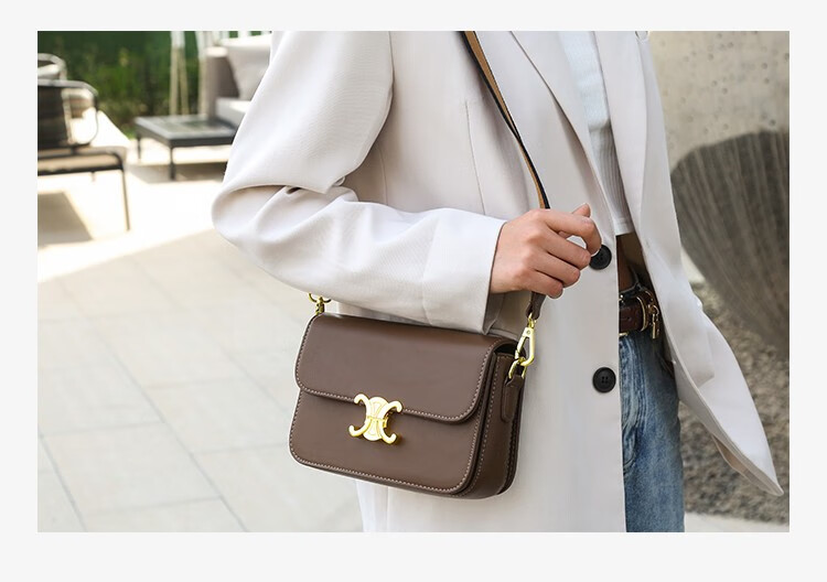 奢曼妮凯旋门包包新款潮时尚女包链条单肩斜挎包x0a棕色