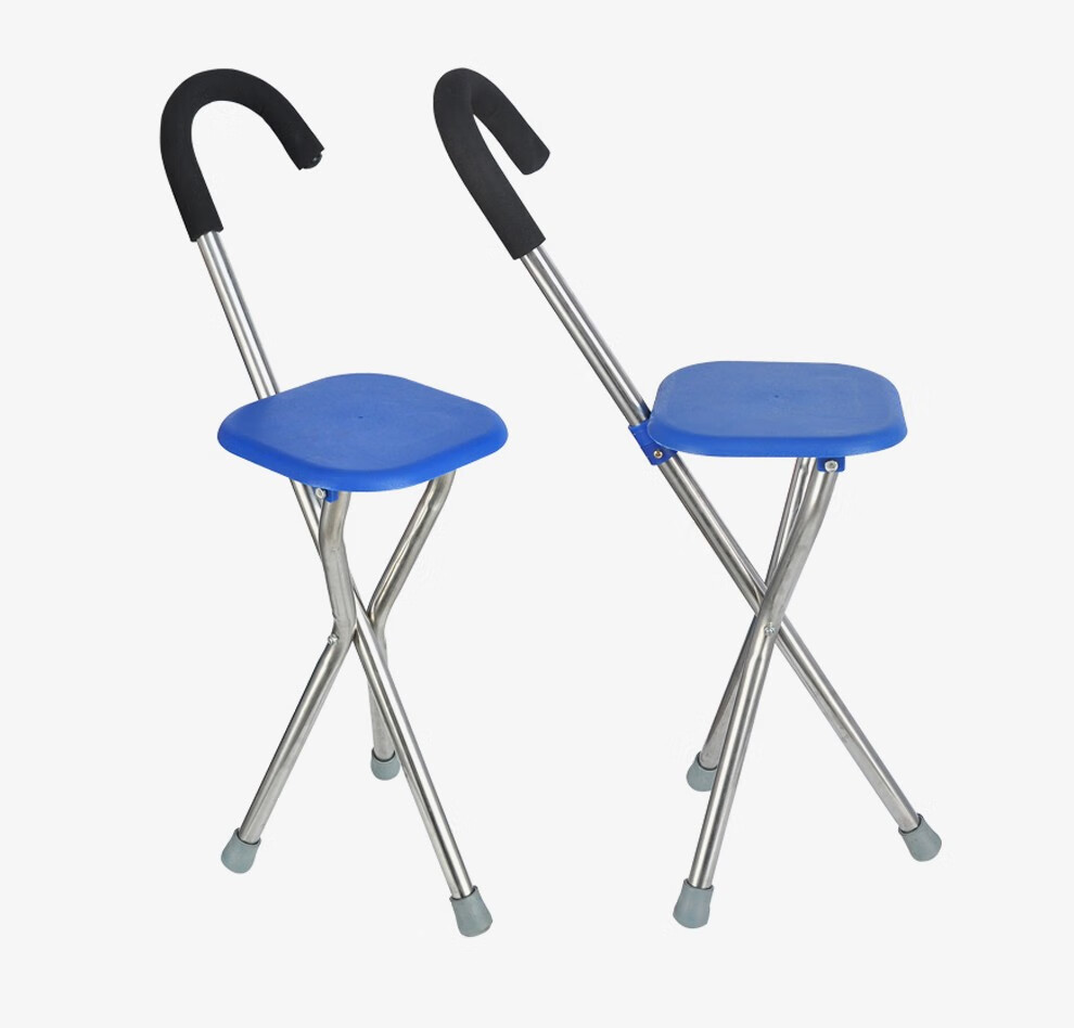 衡互邦铝合金拐杖凳三脚手杖老人助行器蓝色