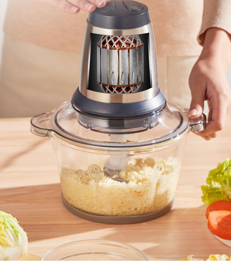 美的(midea)绞肉机家用多功能辅食电动不锈钢搅拌机碎肉绞馅机绞菜机