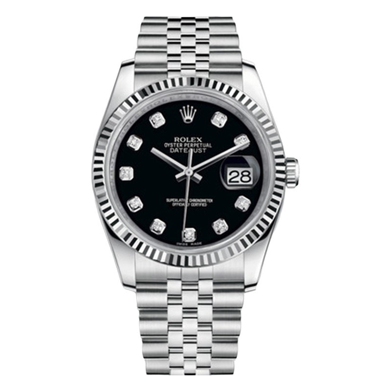 二手95新劳力士手表日志型系116234列自动机械男表刻度钻18k金男士