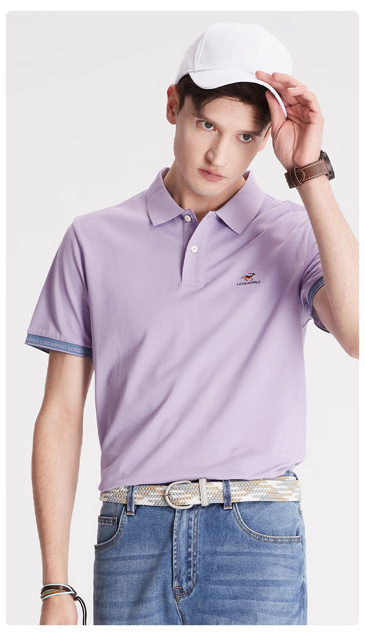 londapolo伦德保罗夏季男士纯棉短袖polo衫男经典新款翻领纯色商务