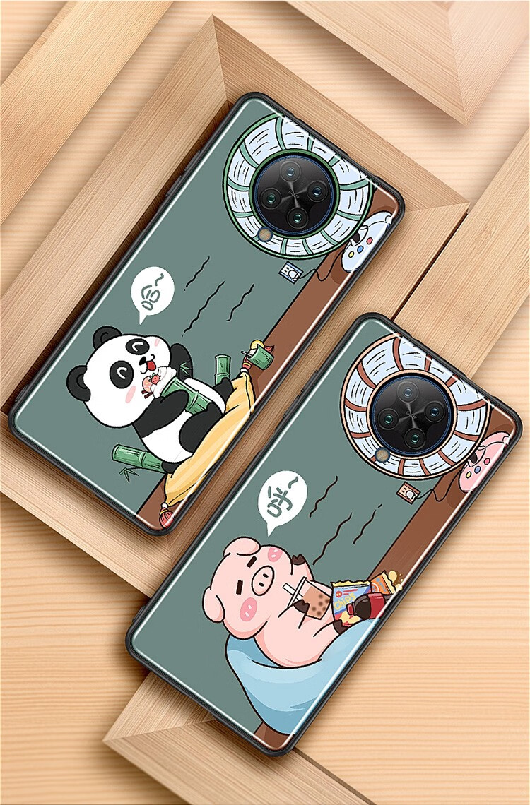 沃配 熊猫风扇 适用红米k30pro手机壳k30至尊纪念版套k30ultra卡通