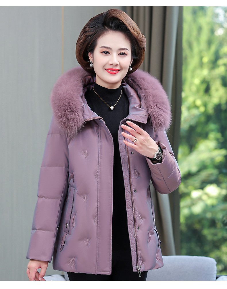 浅思中老年女装羽绒服女短款2020新款洋气棉衣保暖中年妈妈棉服冬装