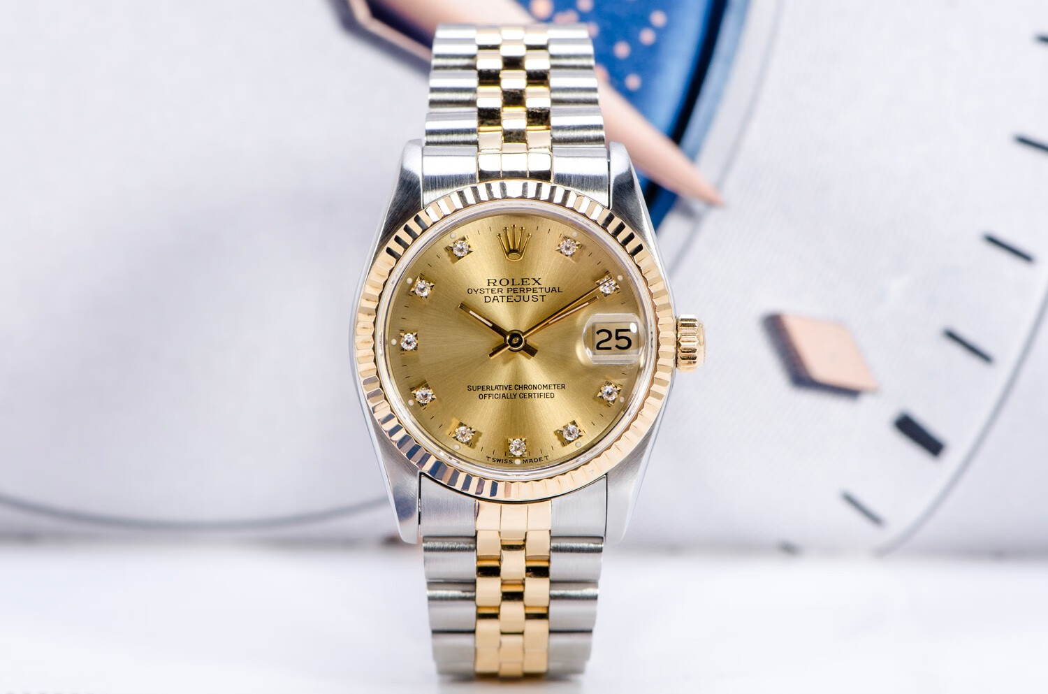 二手95新劳力士女表68273日志系列手表日期显示31mm自动机械女表