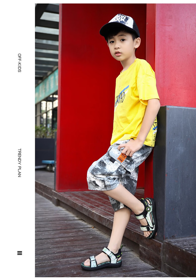 元气神兽男童凉鞋夏季沙滩防滑儿童凉鞋男孩子789岁小学生户外休闲