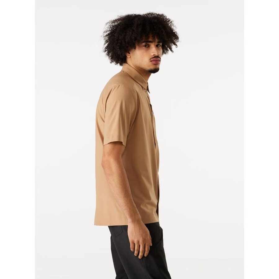 始祖鸟arcteryx男衬衫skyline短袖翻领男装轻量透气速干新款休闲上衣