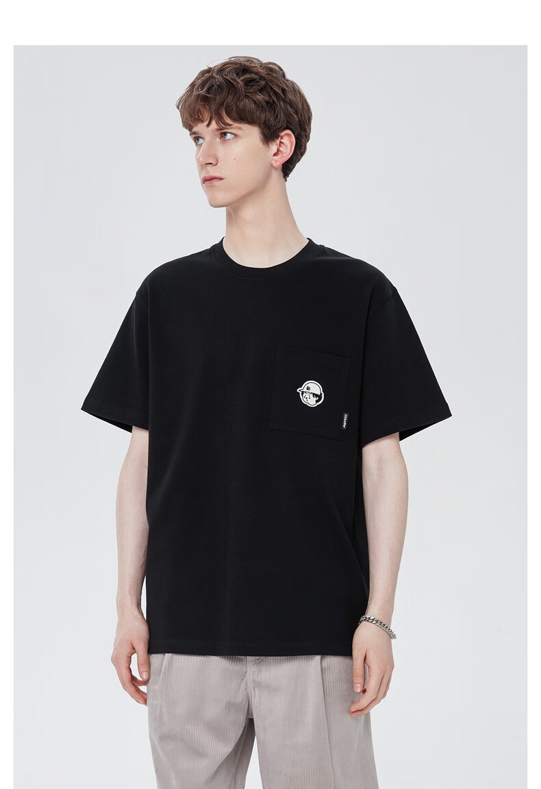 lilbetter310g重磅t恤男2022新款短袖夏季体恤纯棉半袖男士上衣蓝色s