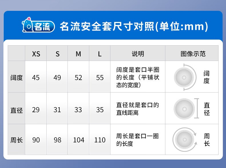 安全套尺寸规格图片