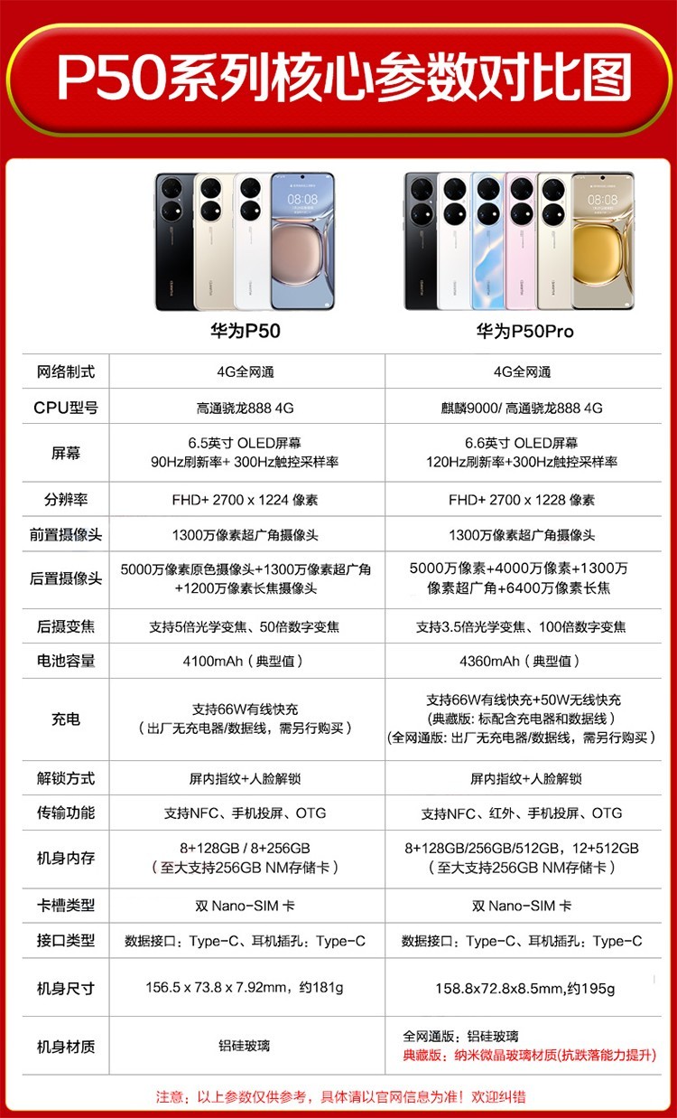 华为p50pro新品旗舰手机支持鸿蒙harmonyos可可茶金8512g