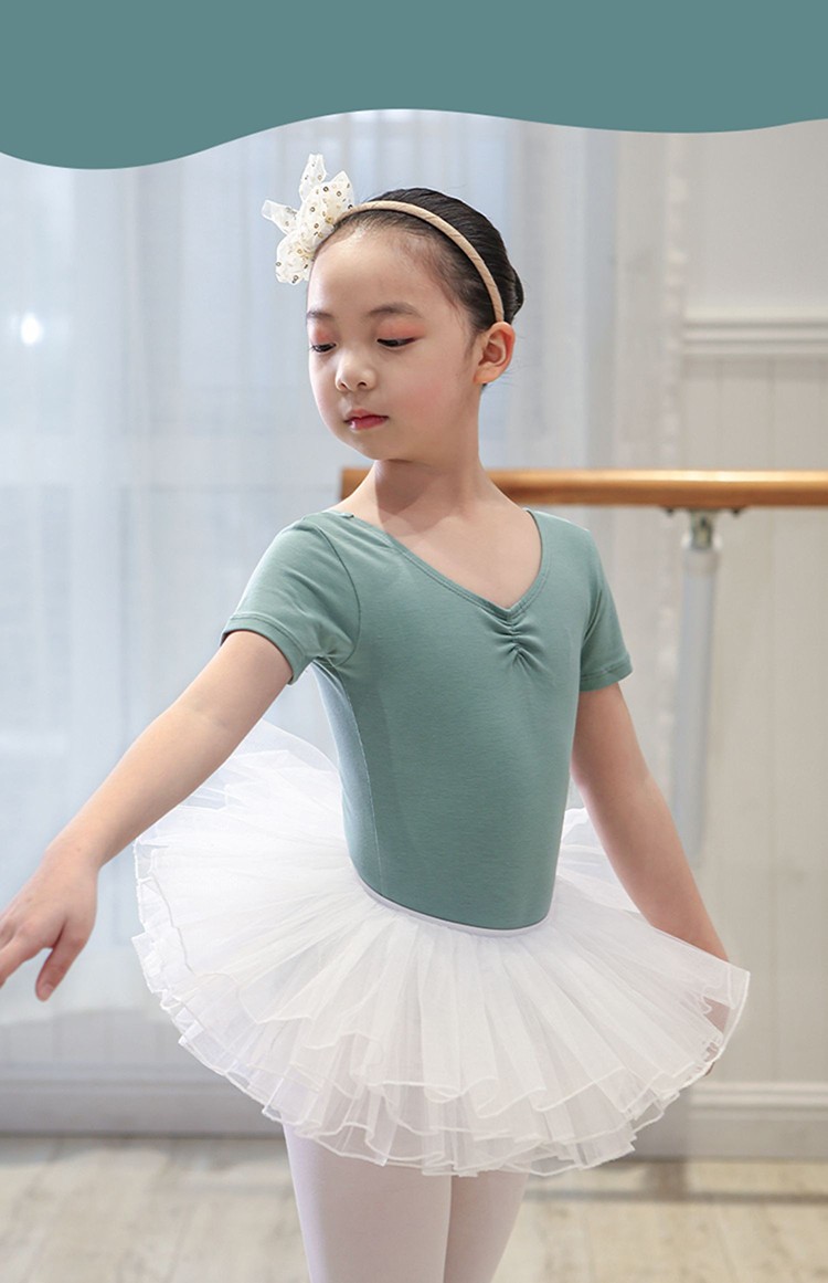 小茉莉舞蹈 儿童舞蹈服女夏短袖童芭蕾中国舞体服练功体操服形体基训