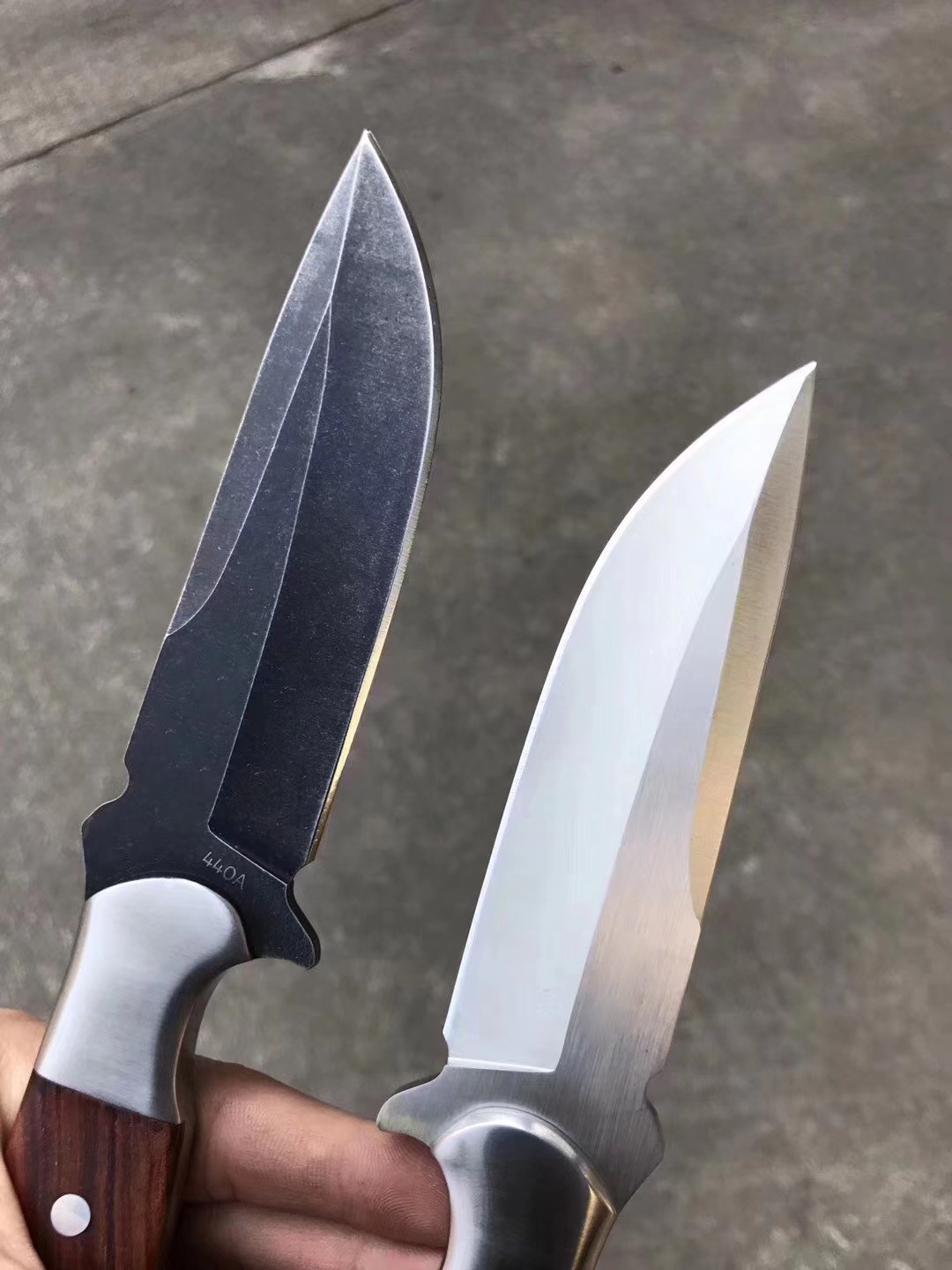 雨轩户外实用型中直刀户外求生小刀进口440c钢刀一体龙骨刀非洲酸枝木