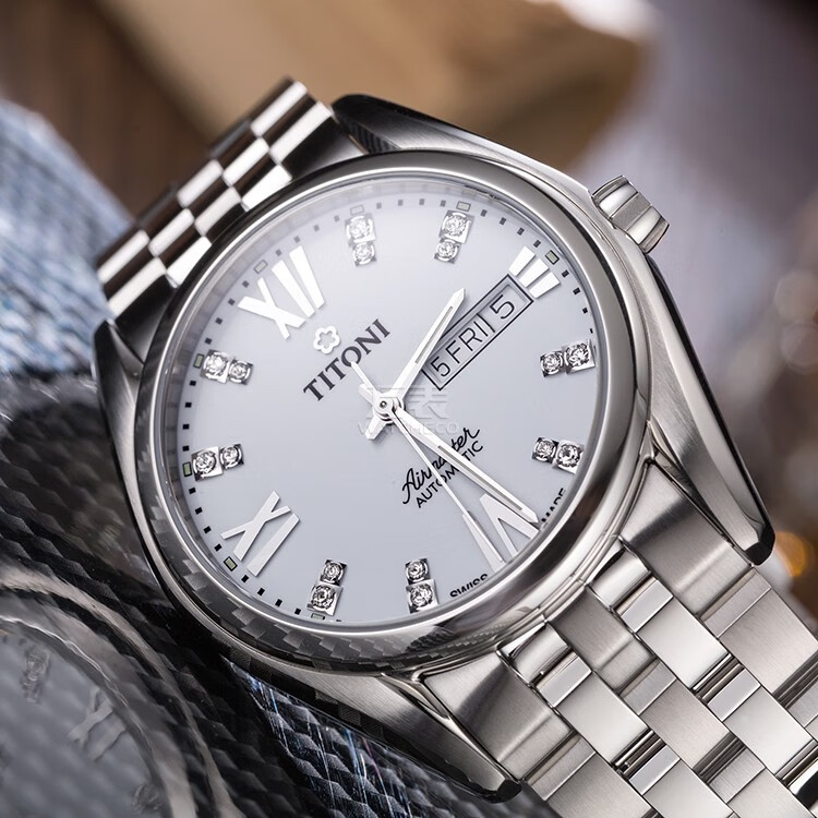 瑞士梅花titoni-r空霸系列 93709 s-385 男士自动机械手表 93709 s