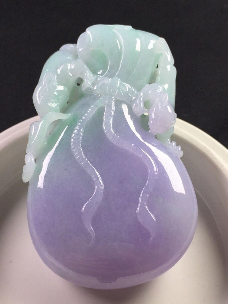 发源地 翡翠春彩福袋吊坠 冰种翡翠缅甸天然a货玉石平安玉坠玉佩珠宝