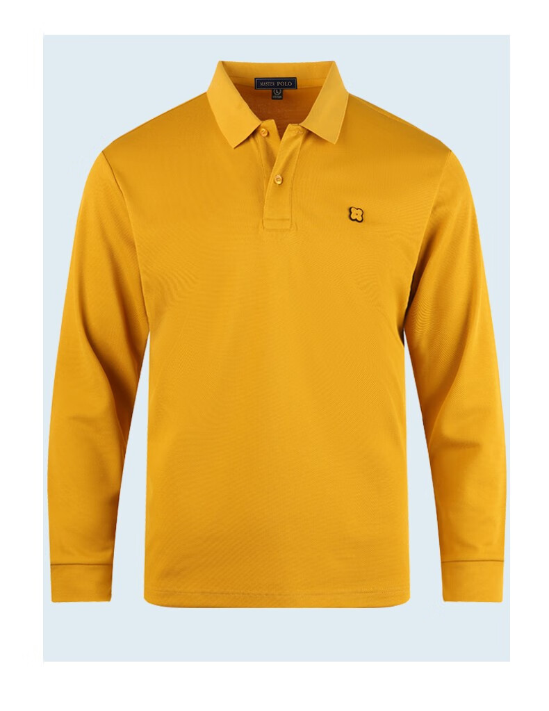 美国保罗男装秋季新款男士翻领长袖polo衫中青年纯色休闲t恤 红色 180