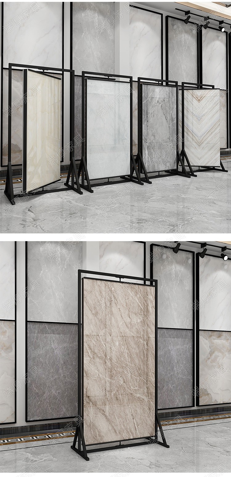 双面可旋转瓷砖展示架子多功能立式陶瓷展架800地砖木地板样品架