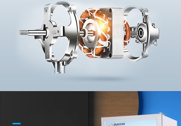 达克斯(dukers)双温展示柜 商用全铜管立式冰柜 上冷冻柜下冷藏柜 大