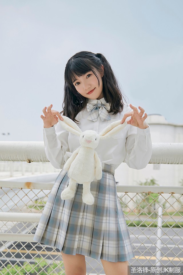 圣洛锋原创jk制服少女银线格裙女学生百褶裙半身裙学院风梦幻星空42cm