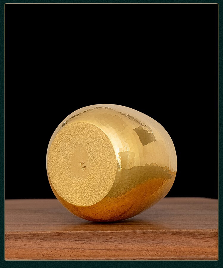 足金999手工锤纹工艺足金999一张打造工夫茶道足金杯子茶杯定制500克