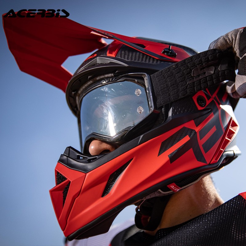 意大利acerbis越野摩托车头盔碳纤维防摔拉力盔轻量化安全帽林道 荧光