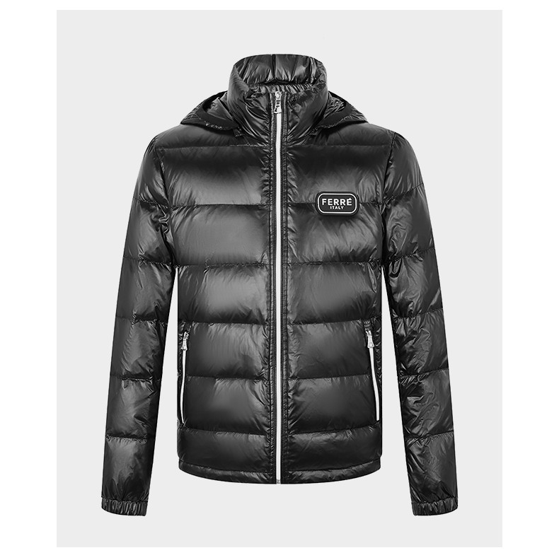 ferre费雷男装奢侈品男装秋冬新品时尚男士防风保暖拉链撞色胶章羽绒