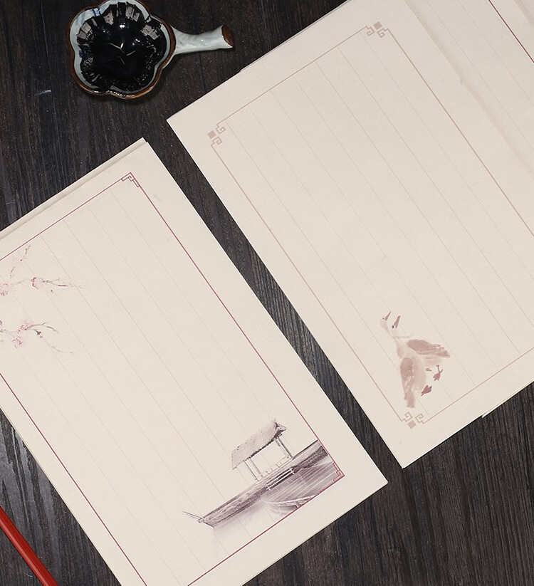 希古斋中国风彩色蜡染宣纸信笺小楷毛笔书法作品专用宣纸复古8分熟软