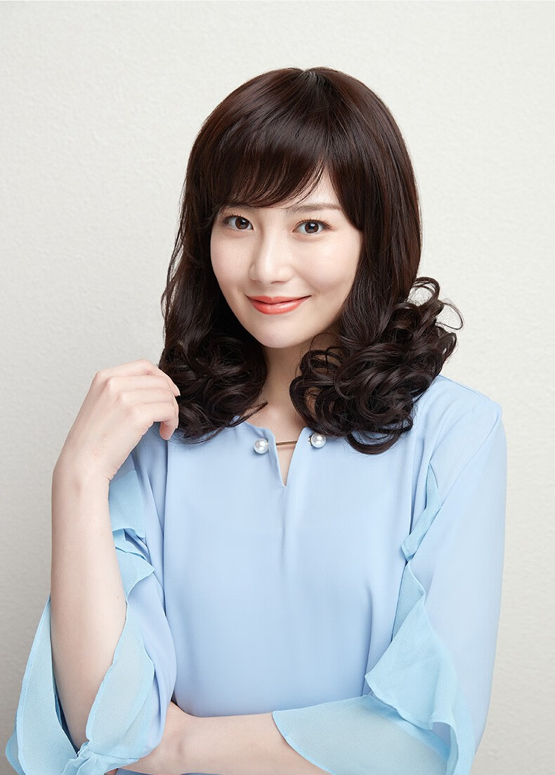 ge)假发女中长发自然真发全头套真人发丝大波浪女士中老年妈妈长卷发