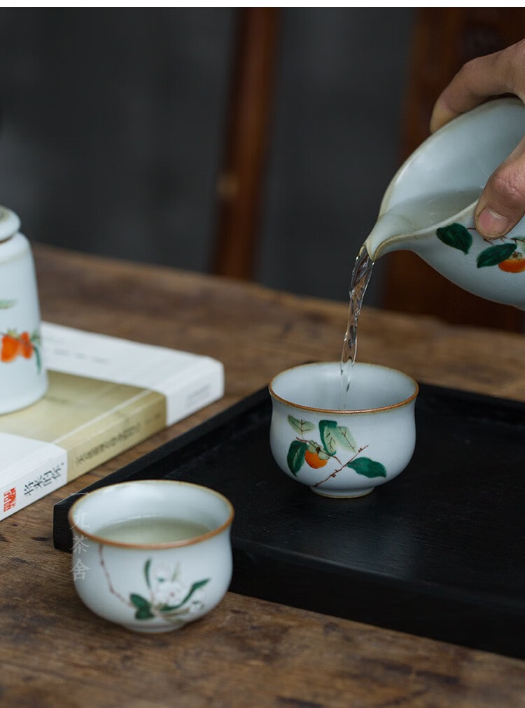 茶杯景德镇仿古汝窑功夫茶杯陶瓷主人杯单个茶盏茶碗品茗杯大号小号蛋