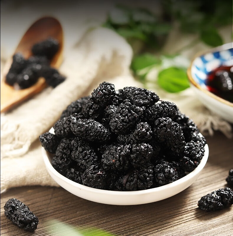 桑葚干 黑桑椹干大果水果茶无沙免洗500g袋装桑葚果干吃泡茶泡水喝的