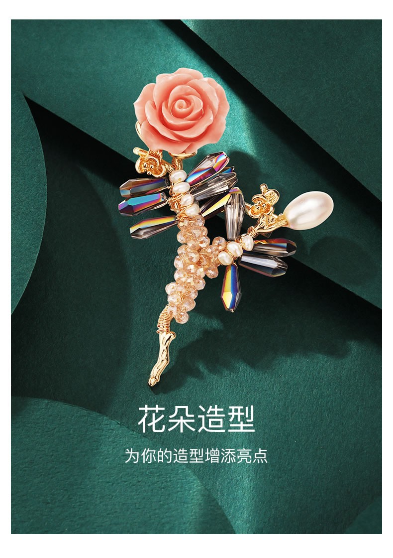 法卡曼轻奢品牌花朵胸针高档女时尚奢华大方别针气质珍珠胸花百搭饰品