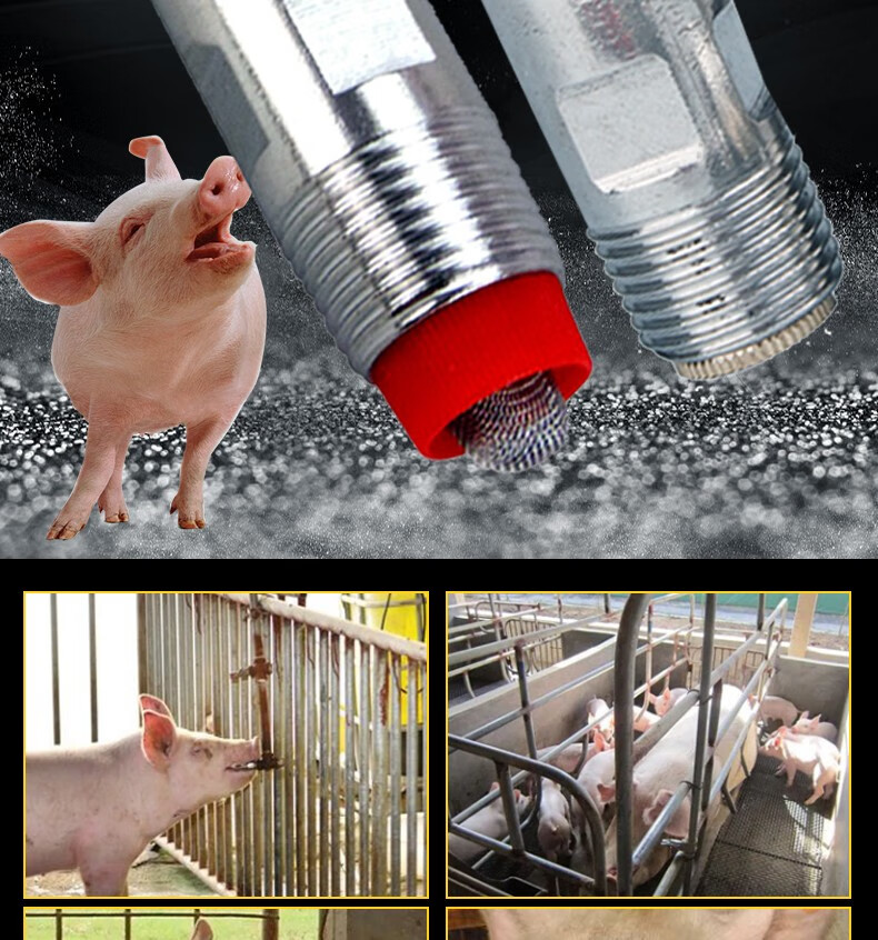 友牧 加厚猪水嘴 纯不锈钢 鸭嘴 带过滤网母猪喝水嘴 铁镀铬鸭嘴式