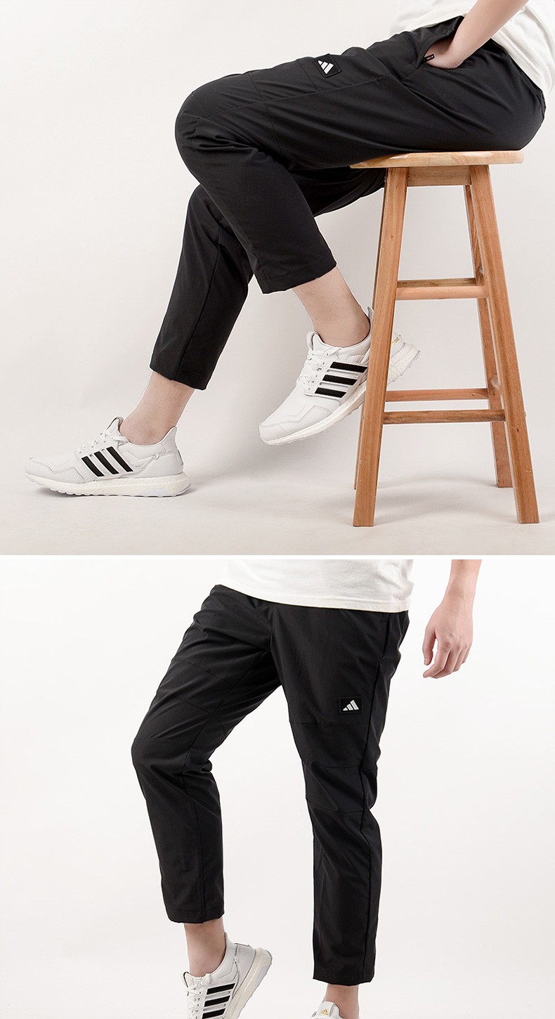 adidas阿迪达斯男裤2021秋季新款跑步运动裤直筒休闲卫裤针织潮流长
