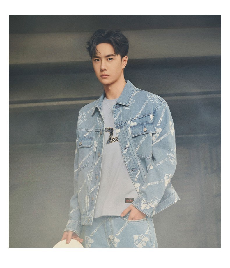 【王一博同款】evisu 2022年春夏新款男士小海鸥印花与刺绣t恤2esht