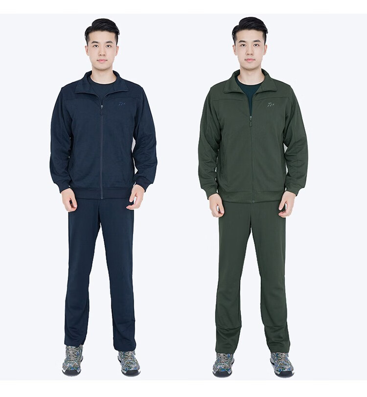 春秋长袖体能服体能户外训练服锻炼服男女速干运动跑步服文化衫灰绿