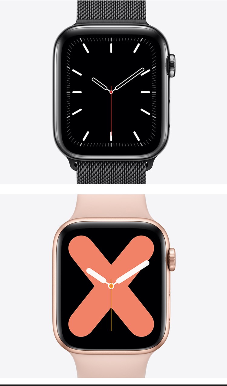 二手95新appleiwatch5代苹果手表s5智能国行电话手表铝金属表壳运动型