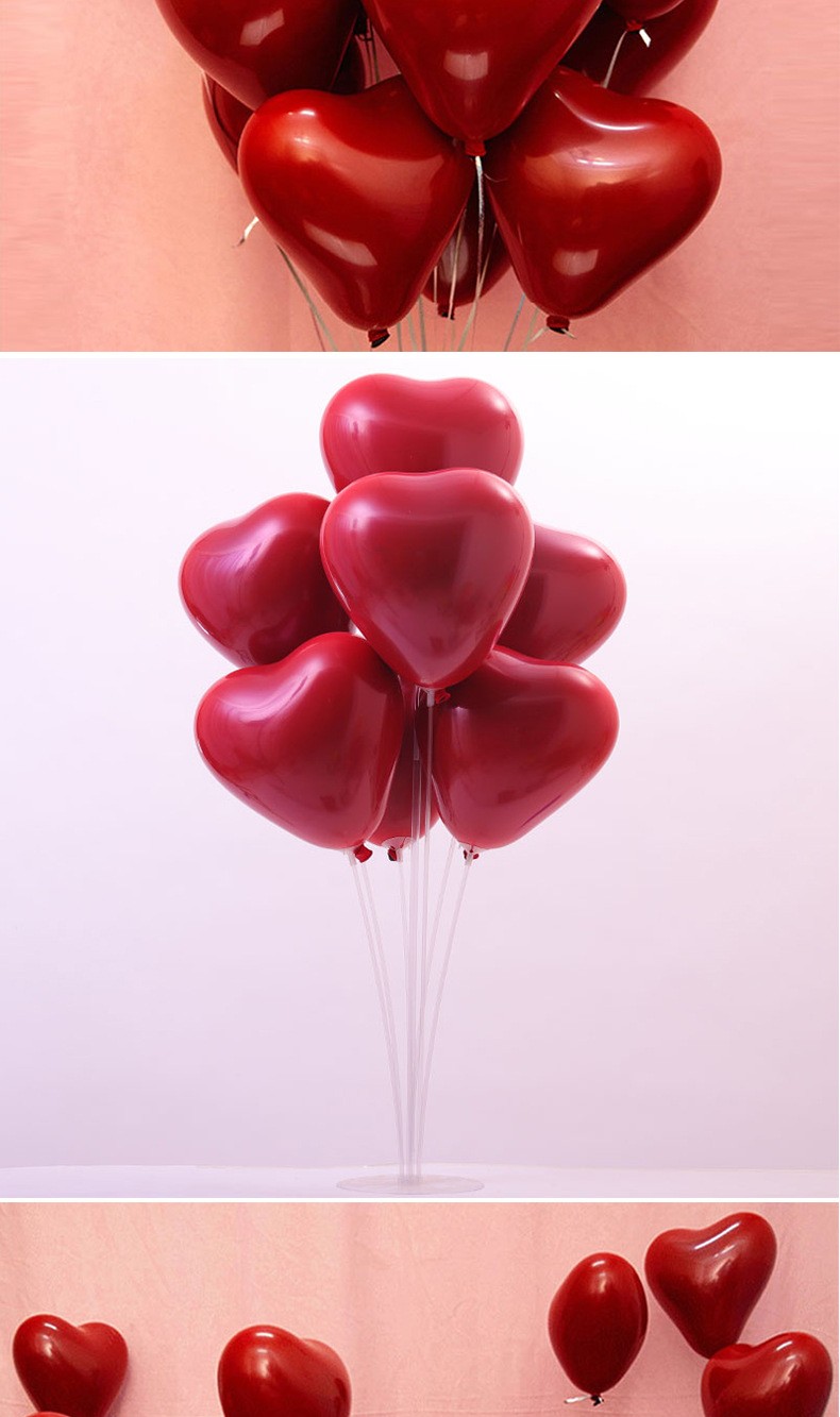 娇莺 石榴红 气球结婚婚礼场景布置婚房装饰石榴红气球婚庆用品七夕