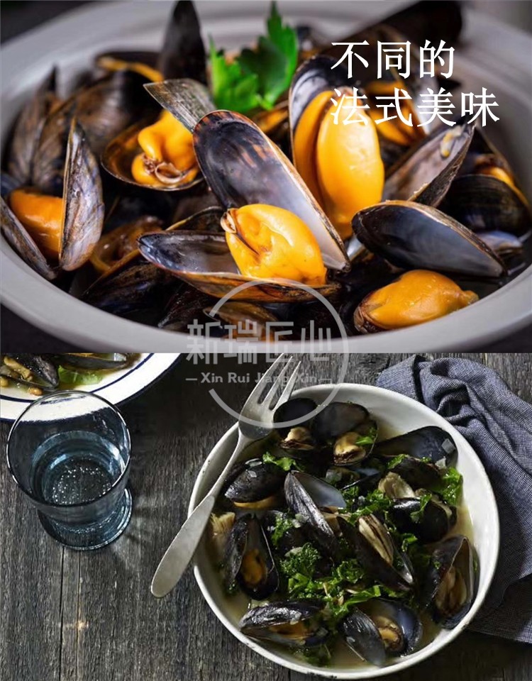 法国空运进口aop红标鲜活蓝贻贝青口贝有机鲜活的淡菜蓝口贝blue