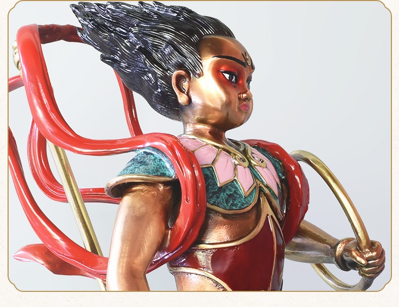 唐偆居小哪吒创意摆件纯铜手工家居装饰品乔迁新居礼品工艺品客厅电视