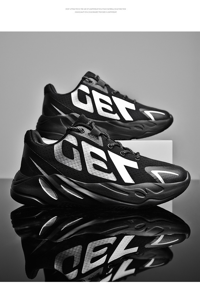 享无界冬季男鞋椰子鞋730莆田休闲鞋运动跑鞋小白色增高老爹鞋 黑色